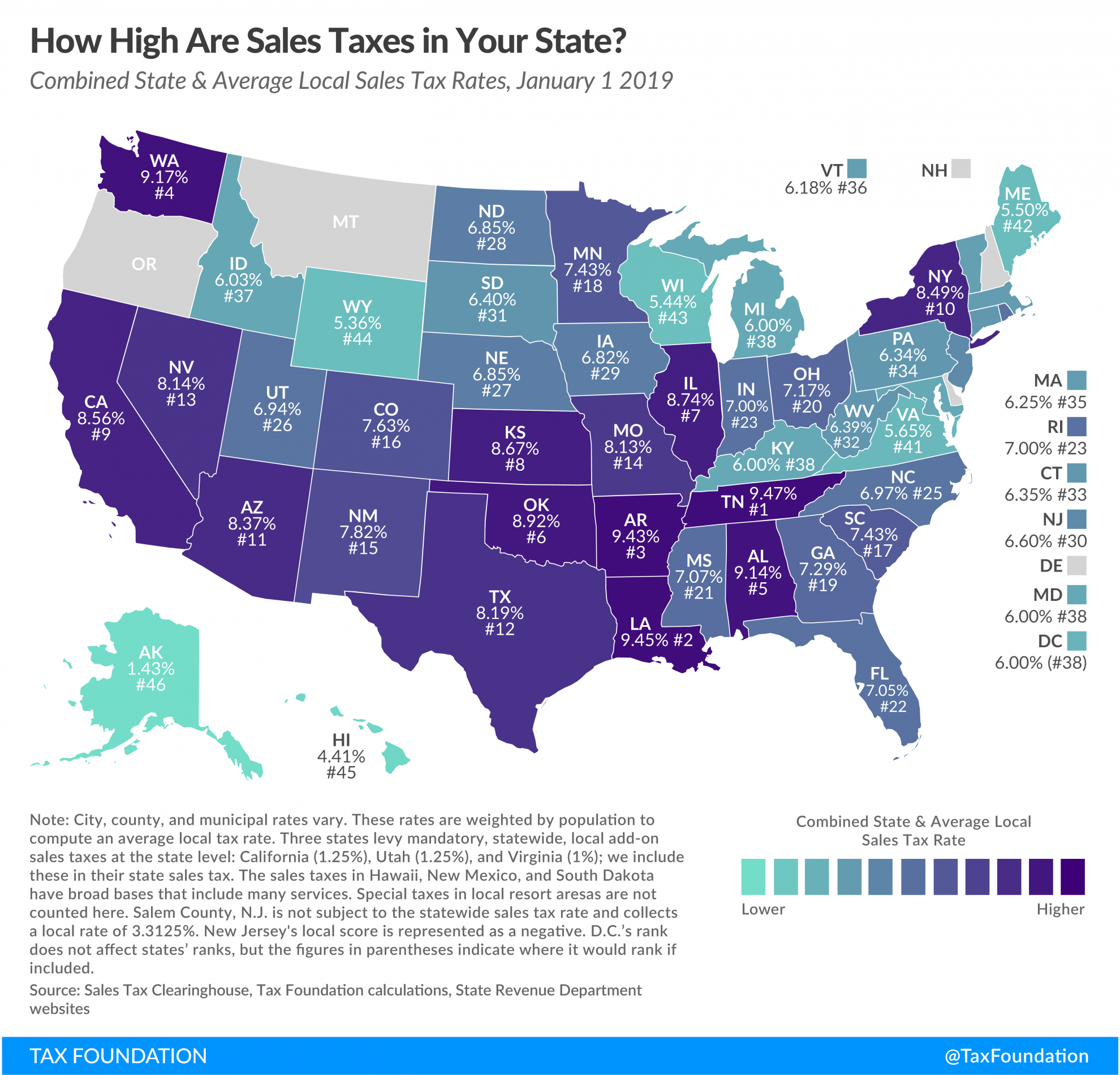 State and Local Sales Tax Rates, 2019